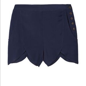 Rachel Comey Blue Silk Petal Shorts XS NWOT
